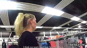 Charming Czech cutie gets tempted SHOPPING then her CLOTHES RIPPED for hardcore POV screw