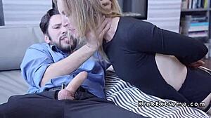 bound housewife chokes on extreme couple's sybian ride