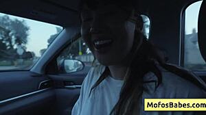 sexy asian teen tomie tang teases her huge natural boobs in the car for charles dera