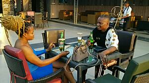 Suggestive Ebony Goddess Teases With Natural Tits In Exclusive Bar