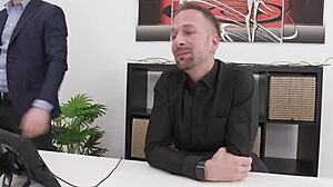 How does a wet tattooed blonde slut handle double monster cocks in every hole?