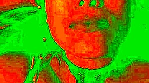 Exotic Colombian brunette flashes dildo pleasure face as pussy gets licked wildly