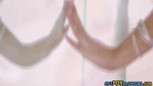 she gags on that monster cock while her friend chokes her deep