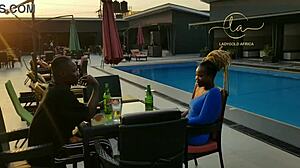 Suggestive Ebony Goddess Teases With Natural Tits In Exclusive Bar