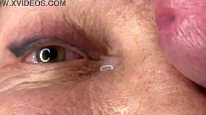 Mature Cougar Lady Face Fucked by Monster Cock with Huge Cumshot Covering Eyes and Facial Creampie