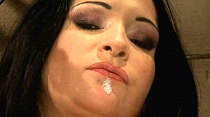 damn this young bound slave's getting her face fucked deep after candle wax torment and zenza's monster cock reward...