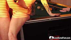 you breaking billiard rules with that deepthroat and doggy, sexy ginger?