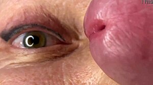 Mature Cougar Lady Face Fucked by Monster Cock with Huge Cumshot Covering Eyes and Facial Creampie