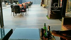 Suggestive Ebony Goddess Teases With Natural Tits In Exclusive Bar