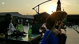 Suggestive Ebony Goddess Teases With Natural Tits In Exclusive Bar