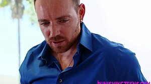 kinky teen bound and rubbing before riding cock hard