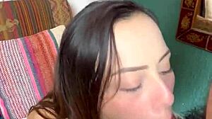 WOW! Latina Teen 18+ Swallows Amateur Hotel Cumshot Blowjob!