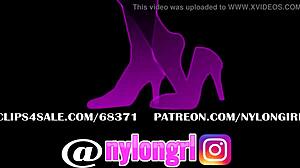 whoops, caught my wife shoeplaying in library with nylon socks and flats