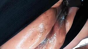 Fat pig destroys my huge hairy wolf pussy with fisting dildo punishment and dirty talk.