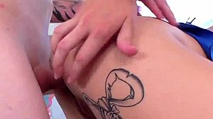 shemale pounds babe's ass hard then gets her mouth filled with cum