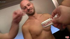 two hot babes suck cocks and swallow loads in first bukkake