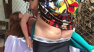 lied to take it in ass but got arm-deep in sex doll outdoors 😈🍑