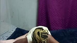 Hottest Braided Petite Slut Sucks Masked Man's Cock in Yellow Dress Then Rides Hard Doggystyle