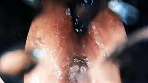 Fat pig destroys my huge hairy wolf pussy with fisting dildo punishment and dirty talk.