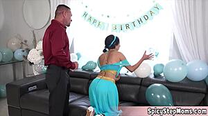 Beautiful Stepmom Bella Reveals Traditional Garb from Her Home Country in Pov