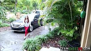 Teen braces blasted with hot cum