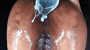 Fat pig destroys my huge hairy wolf pussy with fisting dildo punishment and dirty talk.