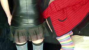 boyfriend's ass fucked hard until cock explodes from strapon!