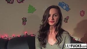 Lily Shares Horny Christmas Wishes Then Pleasures Both Holes