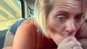 chubby streetwalker takes bareback pounding outdoors swallowing cum deep in public car