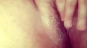 i caught my ex rubbing her tight wet pussy and jerked my small dick watching