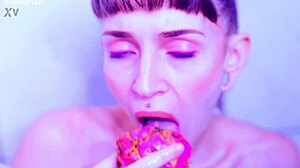 Barefoot Latina Goddess Licks And Sucks Juicy Wet Fruit With Toes