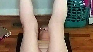 Mature Seductively Stretches Big Tits in Morning Yoga