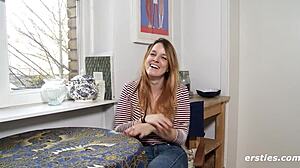 damn this sexy babe fingers her shaved pussy watching hot vids