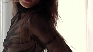 sofi ka the all natural petite brunette milf model poses sexy ripping clothes off her small tits