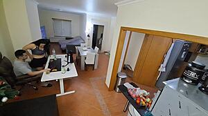 Maid in Flip Flops Begs for Creampie on Pierced Nipples