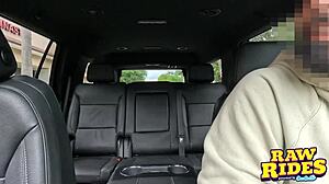 Curvy Blonde Big Tits Amateur Licks Kisses Scissors Girlfriend Pussy in Uber to Strip Club Casting