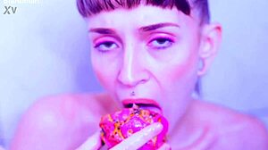 Barefoot Latina Goddess Licks And Sucks Juicy Wet Fruit With Toes