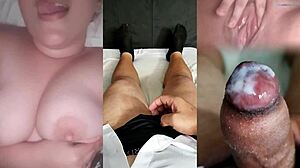 i caught my ex rubbing her tight wet pussy and jerked my small dick watching