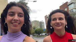 Slutty Neighbor Girls Beg Cum Facials for Public Cumwalk