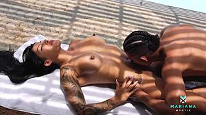 voyeur swimming coach bathes mariana martix in cum