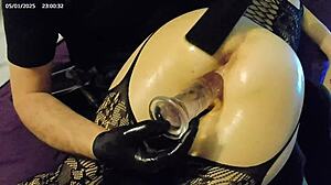 Skinny young babe, wanna see her stretch that tight pussy with all these huge dildos?