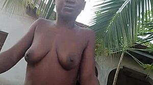 hey that crazy bitch strips and teases wild at stepdad's mansion outdoors ripping clothes everywhere