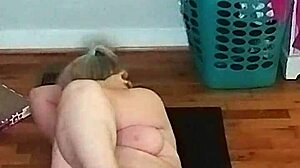 Mature Seductively Stretches Big Tits in Morning Yoga