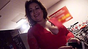 dare to watch this hot german milf risk public doggy pounding downtown?