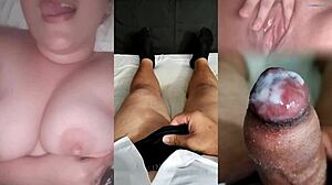 i caught my ex rubbing her tight wet pussy and jerked my small dick watching