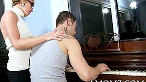 Juicy mature milf bends over for hardcore doggystyle pounding on big tits wife pussy