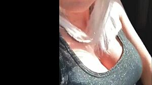 Dude, this blonde goes wild fingering her pussy to orgasm right in the car outdoors.