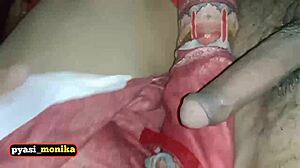 Young friend tricks busty indian bride into cheating handjob then fucks her big ass pussy behind husband's back at wedding