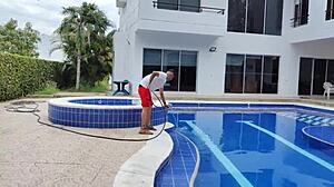 hey owner of the house, your skinny colombian wife's riding me hard now