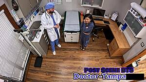 dr tampa, this bratty cheerleader orphan needs your physical exam on her shaved pussy now